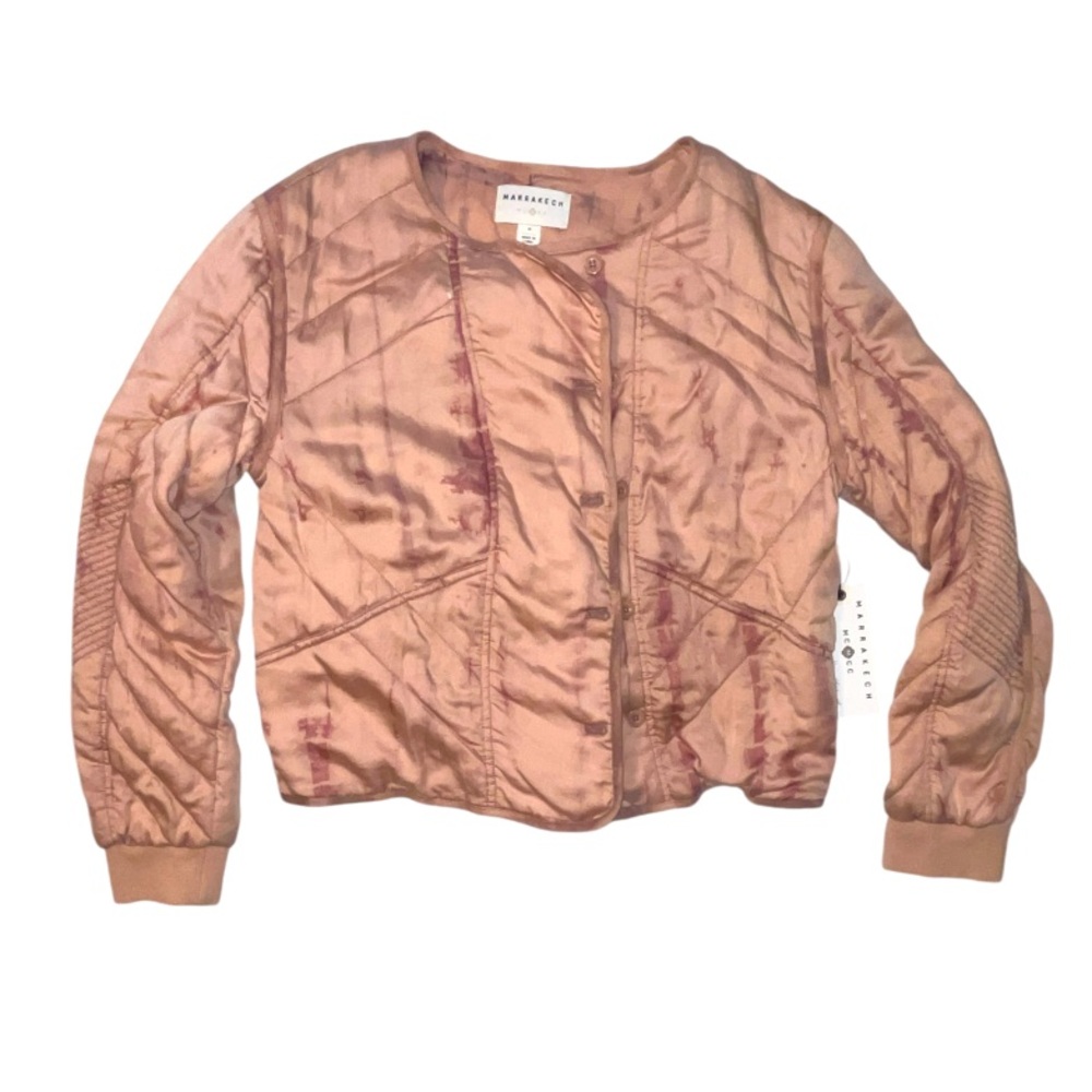 Marrakech MCMCC Anthropologie Quilted Jacket Tie Dye Pink Size Medium New